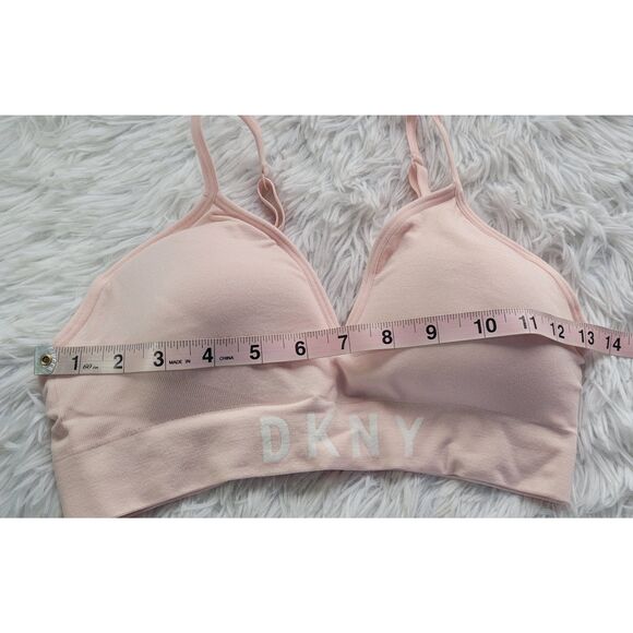 DKNY Sz L Seamless Bralette Pink Sports Bra With Adjustable Straps New - Picture 6 of 7